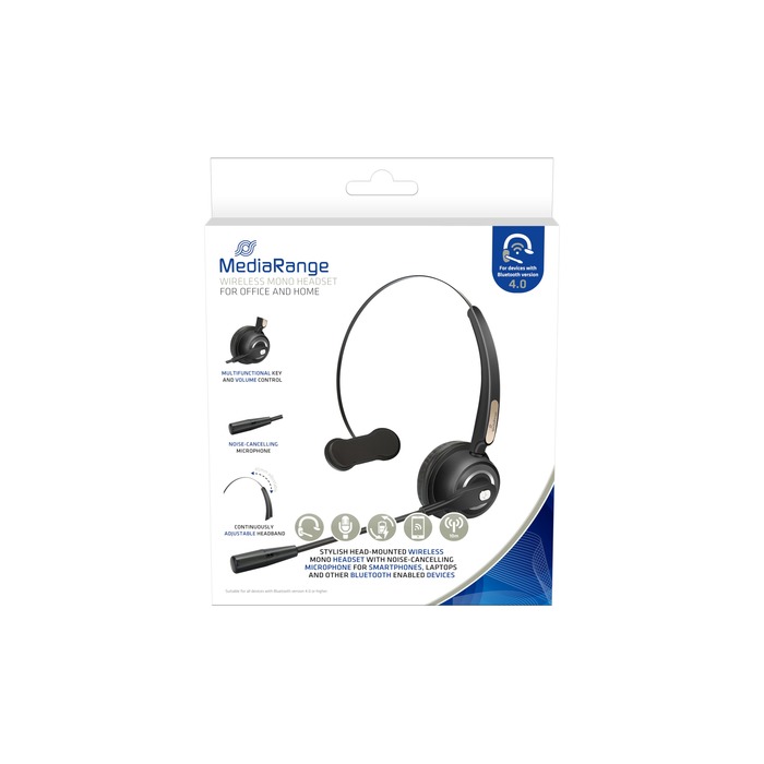 Casque MediaRange MROS305 – Sans Fil, Bureau/Centre d'Appels, Microphone - vue 2