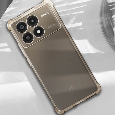 Coque Antichoc pour Xiaomi Poco X6 Pro Silicone Coins Bumper Noir transparent