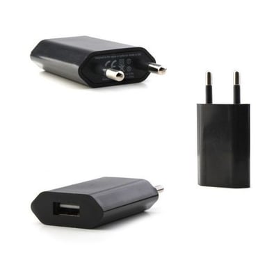 Chargeur secteur adaptateur USB iPhone universel noir