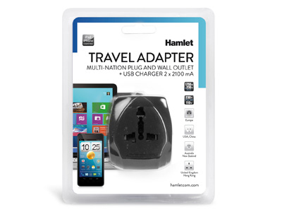 Hamlet XPW2UTRAVEL cargador de dispositivo móvil GPS, Teléfono móvil, MP3, MP4, Smartphone, Tableta Negro Corriente alterna Interior