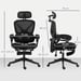 Roline Chaise de Bureau Ergonomique Inclinable Maille Noir Repose-Pied