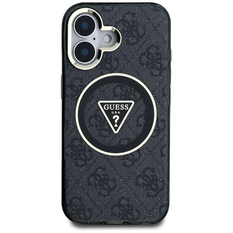 Coque Guess IML Metal Glitter 4G Circle Triangle MagSafe pour iPhone 16 - vue 9
