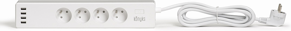 Regleta conectada 4 tomas + 4 USB A WiFi Polyco Konyks