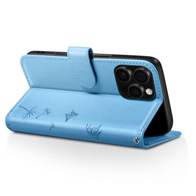 Custodia a portafoglio per iPhone 16 Pro Max Premium Design Fiori Farfalla