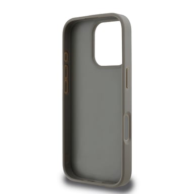 Coque pour iPhone 16 Pro Élégante avec Motifs à Carreaux et à Rayures Beige