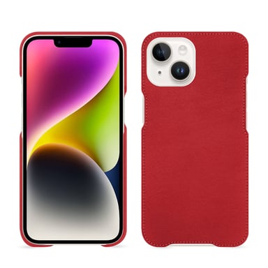 Coque cuir Apple iPhone 15 Plus -  - Rouge - Cuir lisse premium