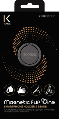 Porta smartphone ad anello magnetico Flip, nero