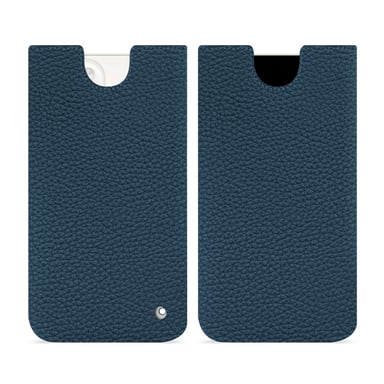 Pochette cuir Apple iPhone 15 Plus - Pochette - Bleu - Cuir grainé
