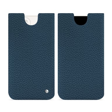 Pochette cuir Apple iPhone 15 Plus -  - Bleu - Cuir grainé