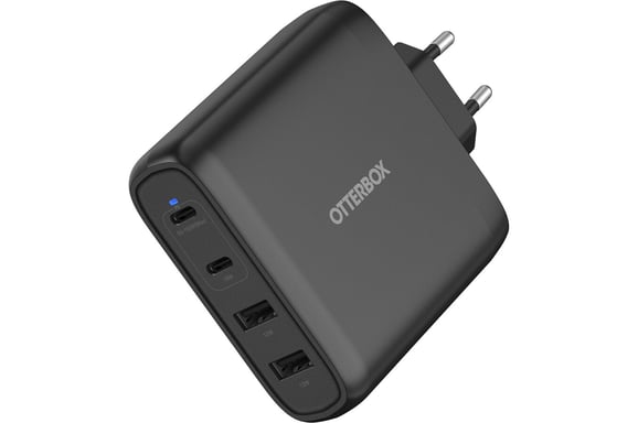Cargador de pared Anker 100W GaN, 2 puertos USB-C + 2 puertos USB-A Negro