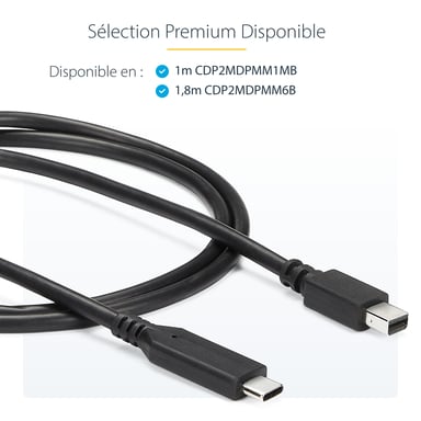 StarTech.com Cable de 1m USB-C a Mini DisplayPort - 4K 60Hz - Negro - Adaptador USB 3.1 Tipo C a mDP