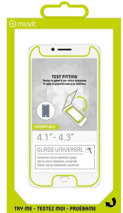 MUVIT 1 Film Verre Trempé Universel Avec Découpe Bouton4,1 a 4,3