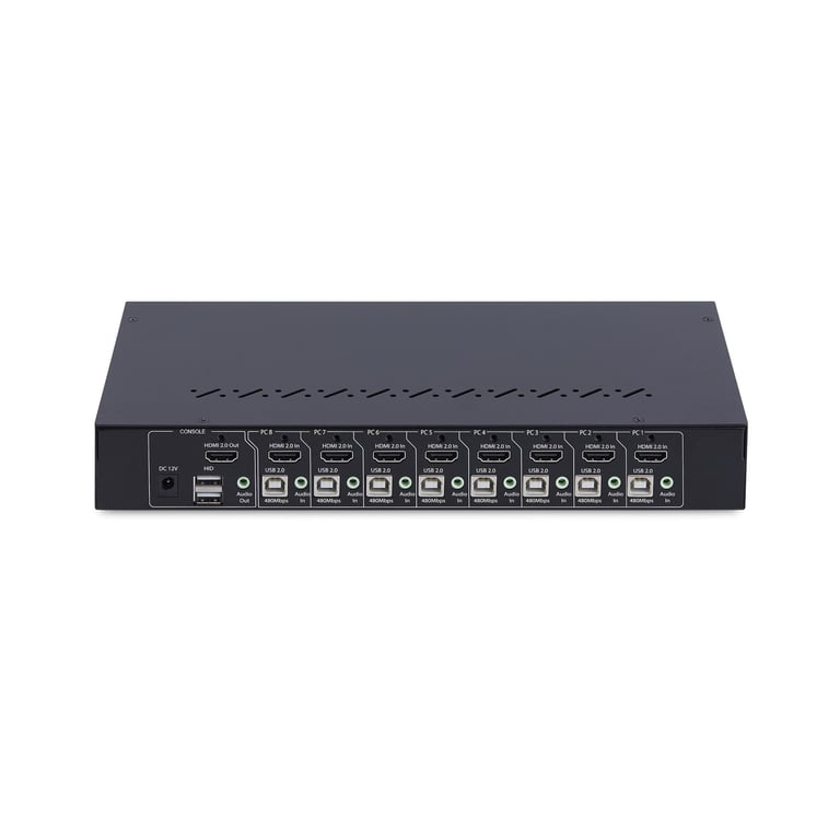 StarTech.com Commutateur KVM HDMI 8 Ports avec Kit de Montage en Rack 1U, HDMI 2.0 4K 60Hz, Commutation par Bouton-Poussoir, Switch 8 Ports, Hub USB 4 Ports, Indépendant de l'OS, Conforme TAA - Neuf