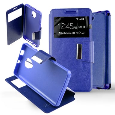 Etui Folio Bleu compatible Alcatel One Touch Pop Up