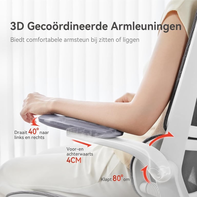 SIHOO M59AS Chaise de bureau ergonomique Accoudoirs 3D réglables & rabattables Double dossier avec support lombaire Coussin en forme de selle Maille haute qualité Certifié BIFMASGS 150kg max 43.5x50.5x101.6cm Neuf - vue 2
