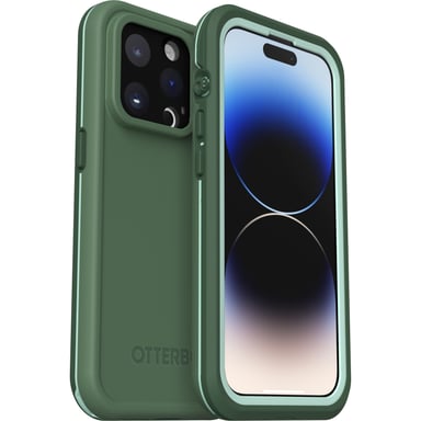 Funda OtterBox Fre para iPhone 14 Pro MagSafe, resistente al agua (IP68), resistente a los golpes, protección delgada con protector de pantalla integrado, construcción duradera, soporta 5 veces más caídas que el estándar militar - Verde