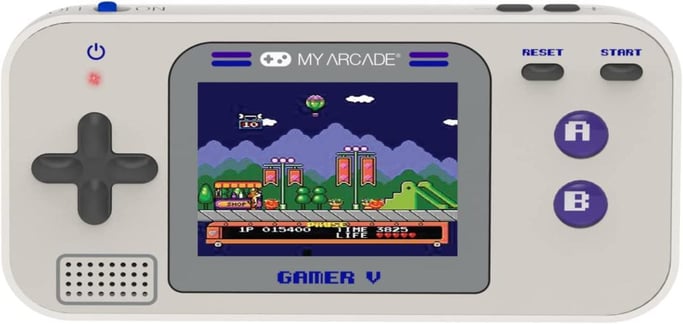 La mia console di gioco portatile classica Gamer V - Grigio/viola