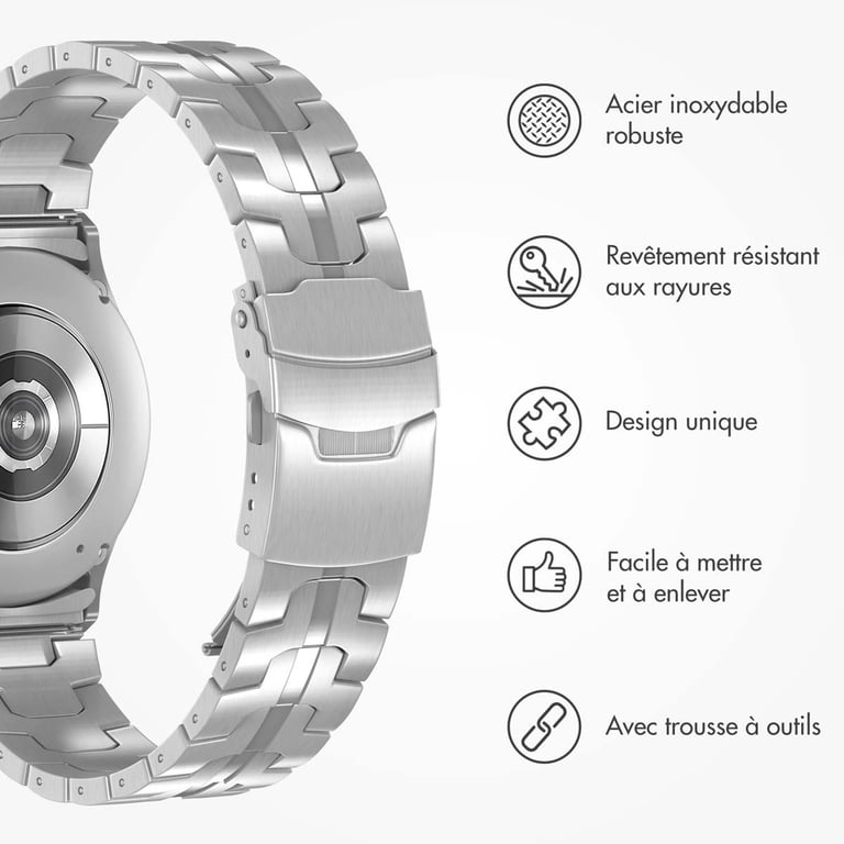 Bracelet Samsung Galaxy Watch 4 / 5 / 6 / 7 20mm Steel - vue 6