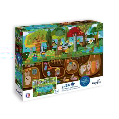 Puzzle educativo de 24 piezas x 2: Life Above y Life Below para niños