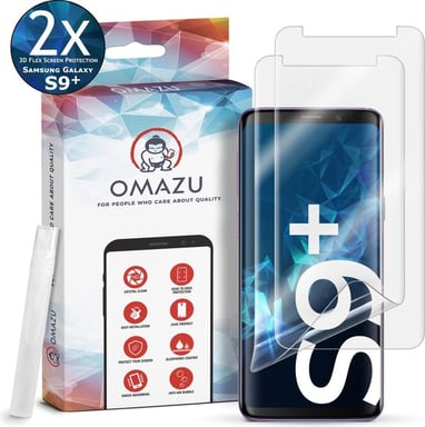 Samsung Galaxy S9 plus OMAZU Protection d'écran 3D Flex en TPU (2x films)Application très facile- Pas de Verre