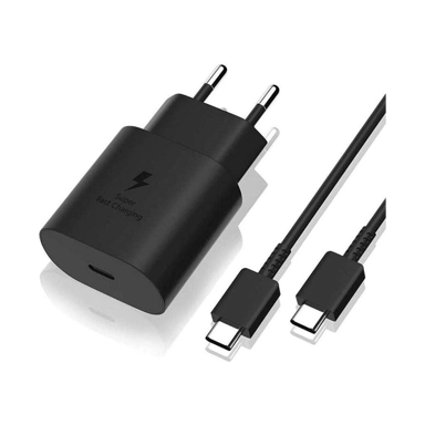 Caricabatterie domestico Samsung Power Delivery 25W + cavo USB C/USB C nero