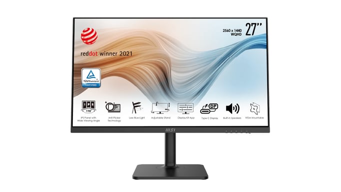 MSI Modern MD271QP 68,6 cm (27'') 2560 x 1440 pixel Wide Quad HD LCD Nero