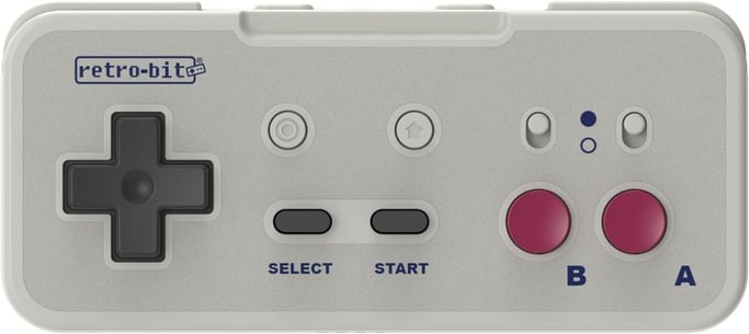 Retro-Bit Origin8 2.4G GB Grey - Manette sans fil Nintendo Switch & NES - Receveurs USB & NES inclus