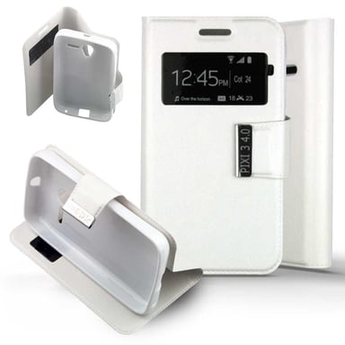 Etui Folio Blanc compatible Alcatel One Touch Pixi 3 4.0