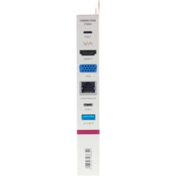 Hub USB-C, multiport, 7 ports, 3 USB-A, USB-C, VGA, HDMI, LAN/Ethernet