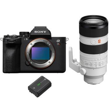 Appareil photo hybride Sony A7R V + FE 70-200mm f/2.8 GM OSS II + 1 Sony NP-FZ100 + Ebook ''20 astuces pour des images qui claquent''