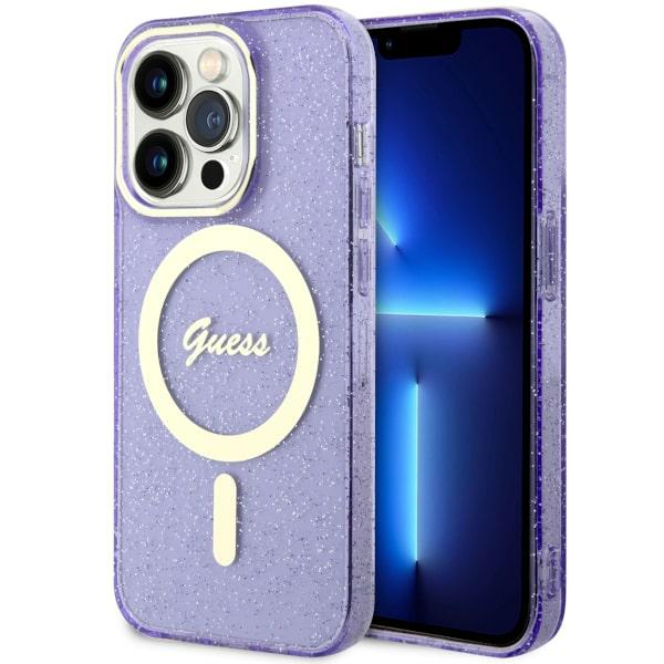 Guess Glitter Gold MagSafe - Coque pour iPhone 14 Pro (Violet) - 3666339125684