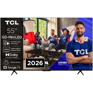 Téléviseur TCL 55P89L 55” QD Mini-LED QLED 4K Google TV 144Hz FreeSync Premium Dolby Vision DTS:X Noir