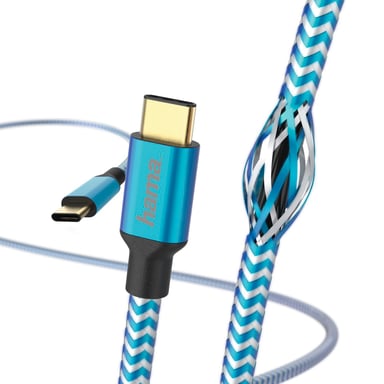 Câble de charge/données Reflective, USB Type-C - USB Type-C, 1,5 m, bleu