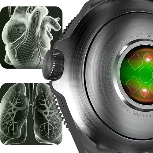 ScanWatch Nova OLED 42 mm Hybride Acier inoxydable GPS, Argent, Vert - Neuf