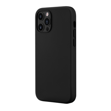 Custodia antiurto in morbido silicone gel per Apple iPhone 12 Pro Max, nero satinato