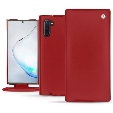 Housse cuir Samsung Galaxy Note10 - Rabat vertical - Rouge - Cuir lisse