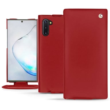 Housse cuir Samsung Galaxy Note10 -  - Rouge - Cuir lisse