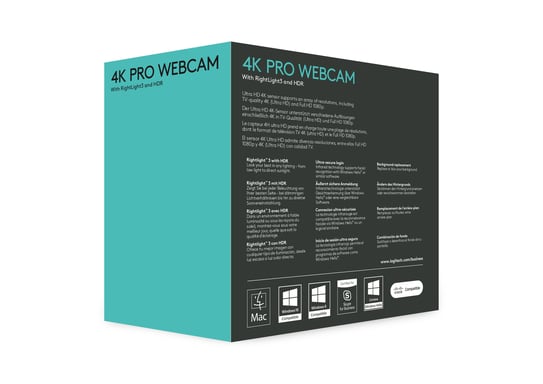 Logitech Brio webcam 13 MP 4096 x 2160 píxeles USB 3.2 Gen 1 (3.1 Gen 1) Negro