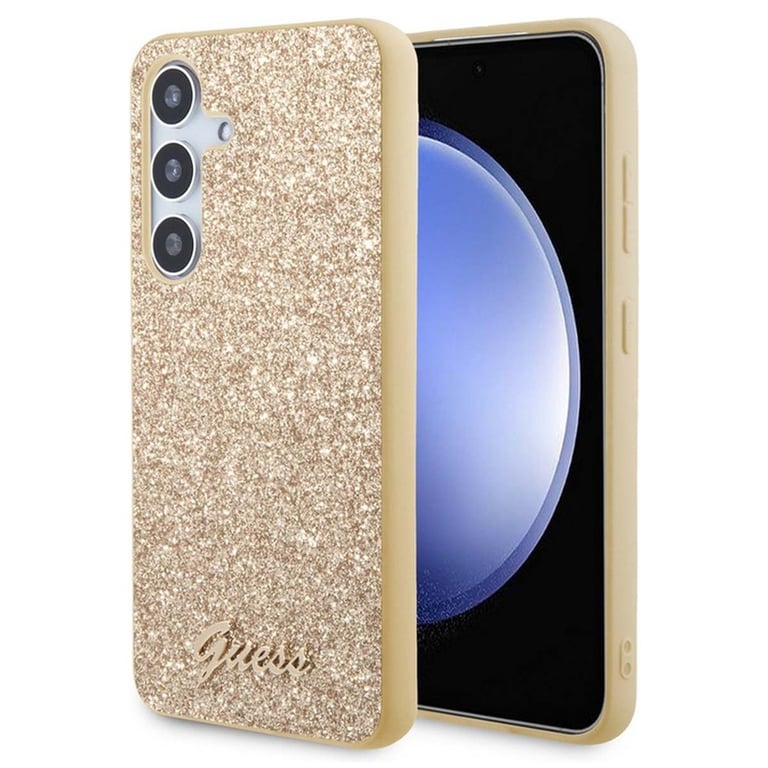 Guess Coque Glitter Script pour Samsung Galaxy S24