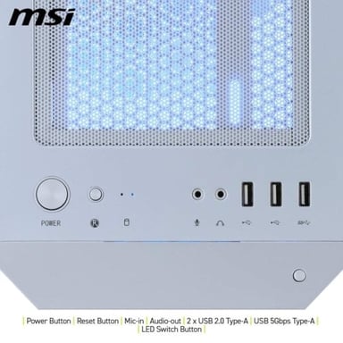 MSI MAG Forge M100R Midi Tower Transparente, Blanco