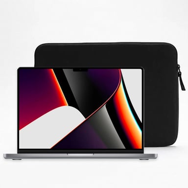EVETANE Housse de protection zippé noir compatible Macbook Pro 14
