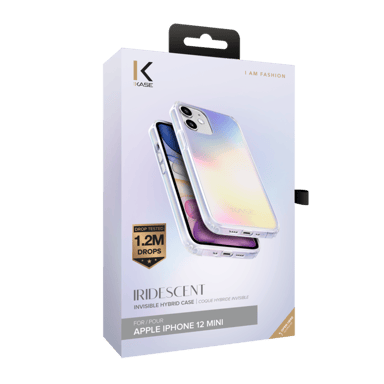 Carcasa híbrida iridiscente invisible para Apple iPhone 12 mini, Iridiscente
