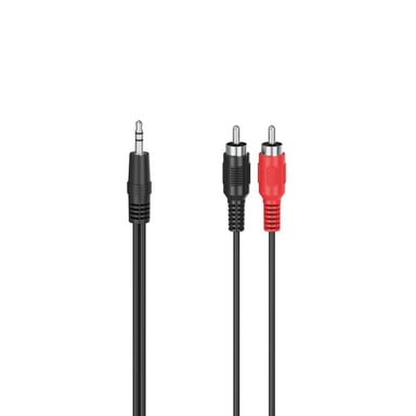 Audio Cable, 3.5 mm jack plug - 2 RCA plugs, stereo, 1.5 m