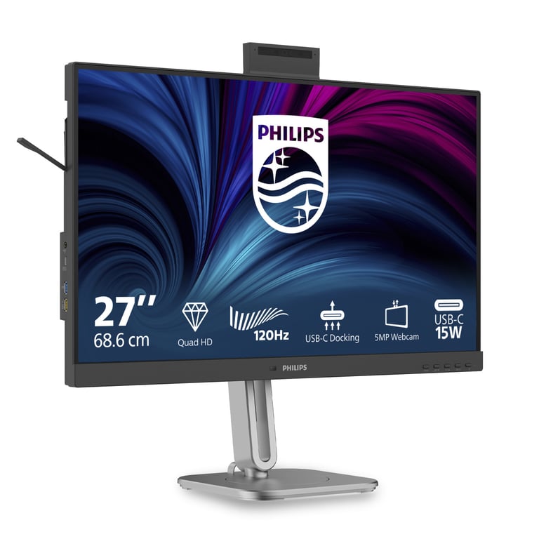 Écran PC Philips 27B2U4601H 27 Quad HD 120Hz IPS USB C Webcam Haut parleurs - vue 3