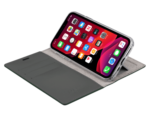 Diarycase 2.0 Guscio in vera pelle con supporto magnetico per Apple iPhone 11 Pro, verde notte