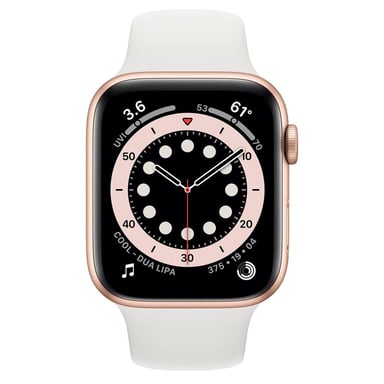 Apple Watch Series 5 GPS, Boitier doré en Aluminium de 40 mm avec bracelet sport, Blanc