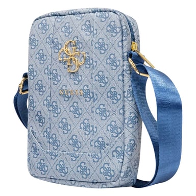 Guess Bolsa de hombro de 10'' Modelo 4G Azul