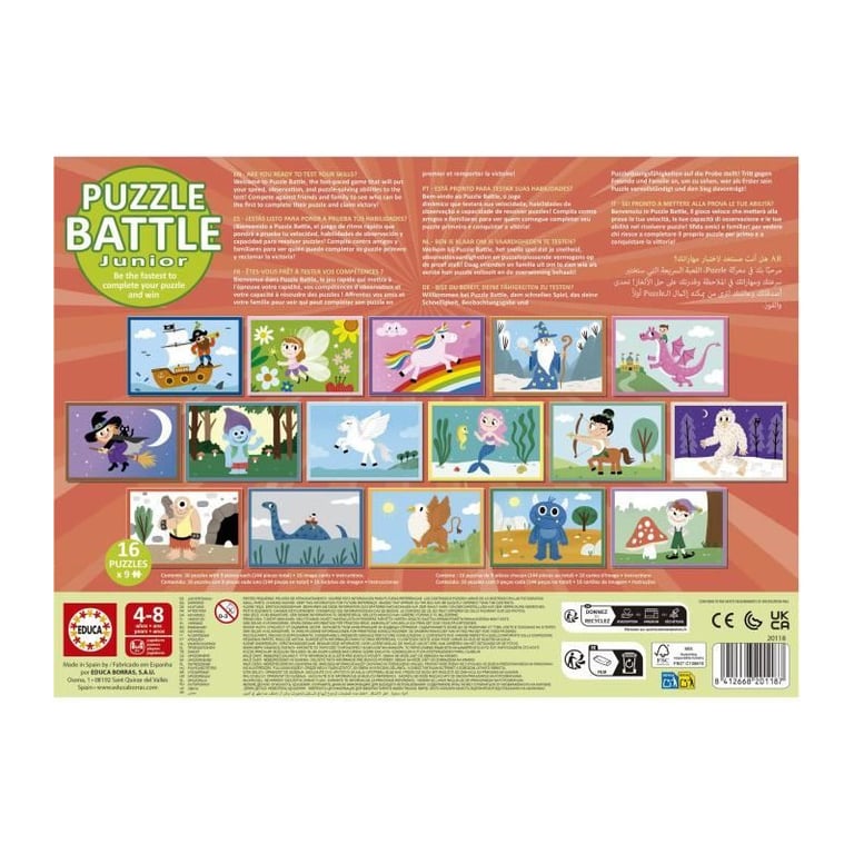 Puzzle EDUCA Battle Jr Animals 16 puzzles 9 pièces par puzzle Pour enfants à partir de - vue 3