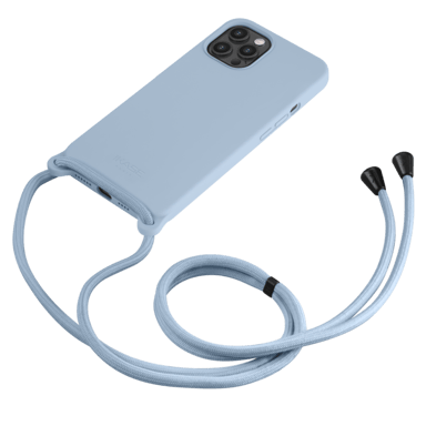 Funda bandolera de gel de silicona suave para Apple iPhone 12 Pro Max, azul lila