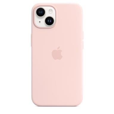 Coque en silicone avec MagSafe pour iPhone 14 Rose craie
